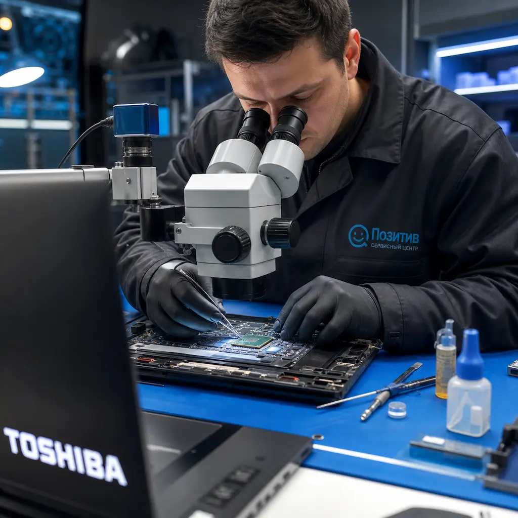 Замена видеокарты ноутбука Toshiba в Краснокамске